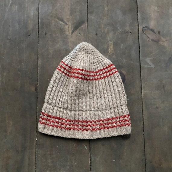 Slouchy Hand Knit Winter Hat || Striped Winter Hat