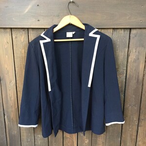 Cropped Sailor Blazer Navy Blazer Size S Sailor Jacket School Girl Blazer Navy and White Blazer Summer Blazer image 5