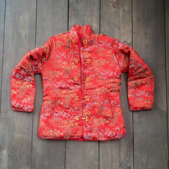 Asian Satin Jacket || Chinese Quilted Jacket || Size … - Gem Asian Satin Jacket || Chinese Quilted Jacket || Size … - Gem