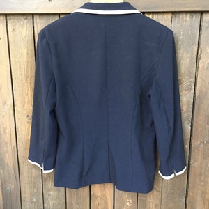 Cropped Sailor Blazer Navy Blazer Size S Sailor Jacket School Girl Blazer Navy and White Blazer Summer Blazer image 9