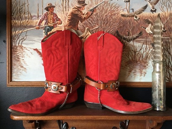 bright red cowboy boots