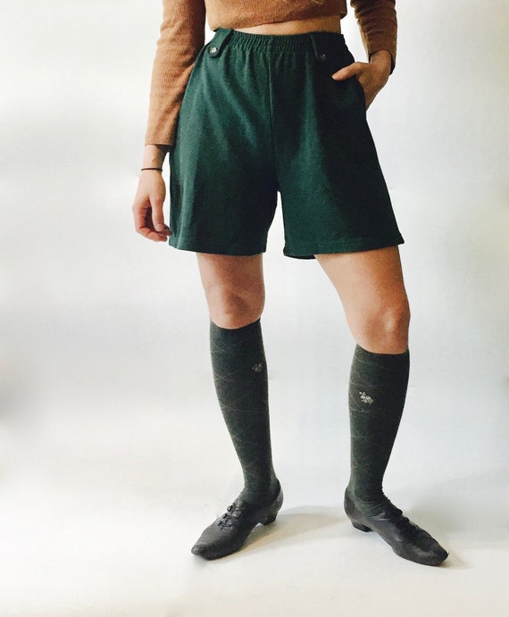 Forest Green High Waist Shorts || Vintage High Wai