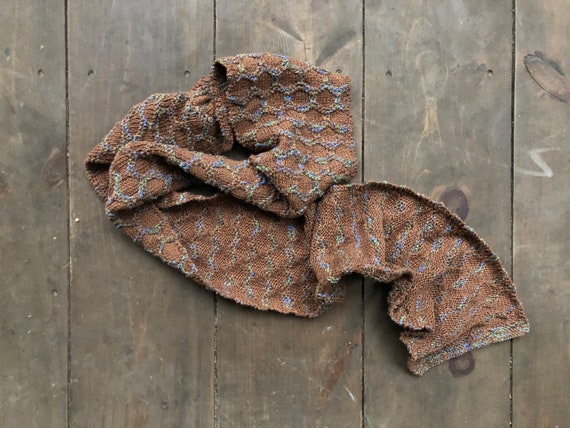 Waffle Knit Scarf || Hand Knit Scarf || Honeycomb