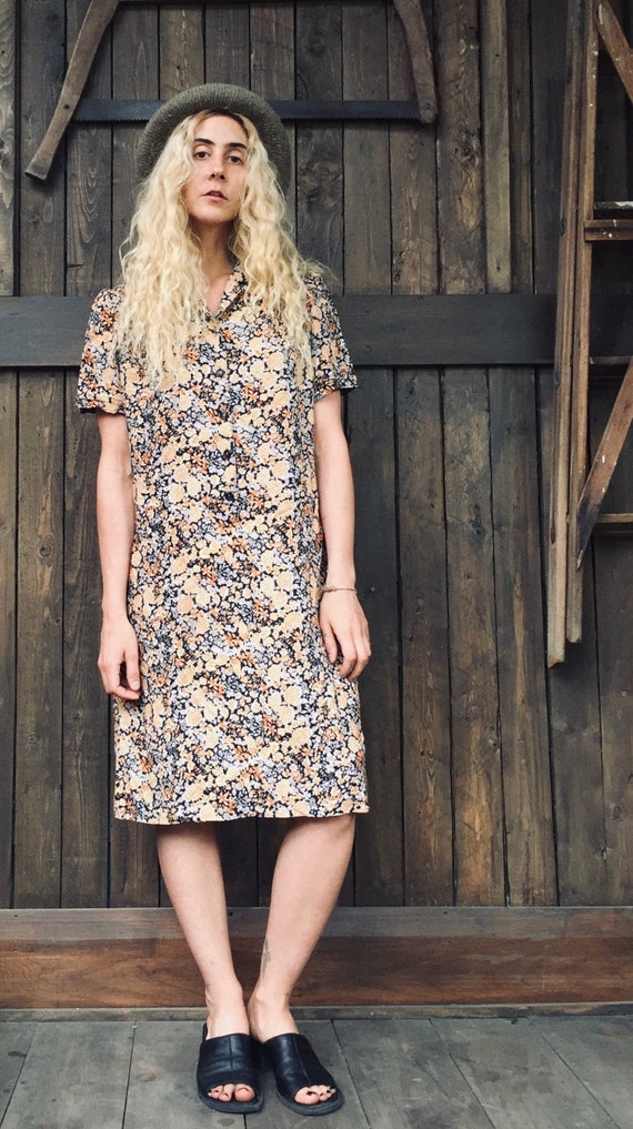 Floral Shirt Dress || Floral Dress || 70s Summer D