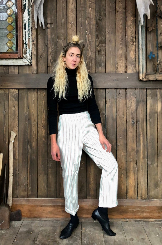 Striped Trousers || White Striped Trousers || Whit