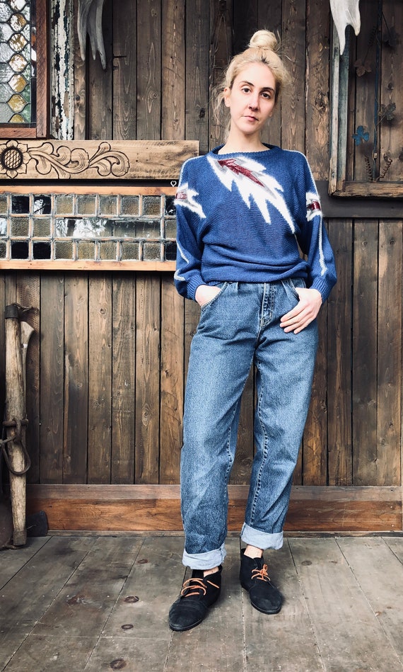 Cobalt Blue Knit Sweater || Dolman Sleeve Sweater