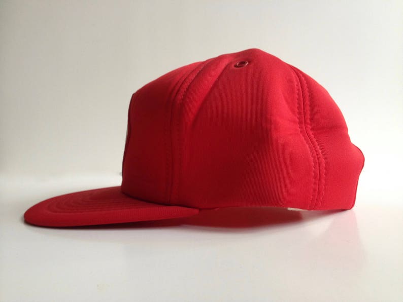 Canadian Trucker Hat Lumber Jack Snapback Carpenter Trucker hat Advertising Snapback Red Snapback 70s Trucker Hat image 4