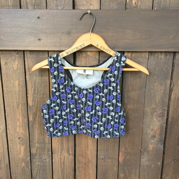90s Workout Crop Top || Workout Top || Floral Crop