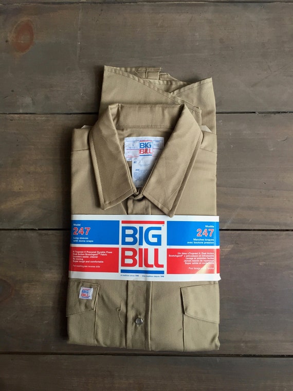 Mechanic Shirt || Big Bill Work Shirt || Beige Wor