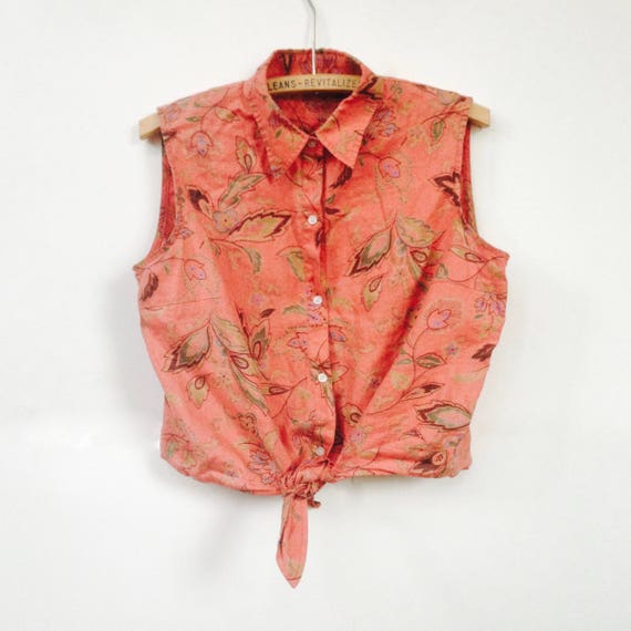 Tie Up Crop Top || Summer Tie Up Top || Salmon Pin