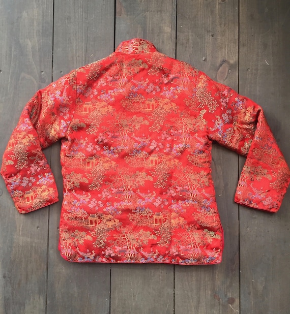 Asian Satin Jacket || Chinese Quilted Jacket || Size Small