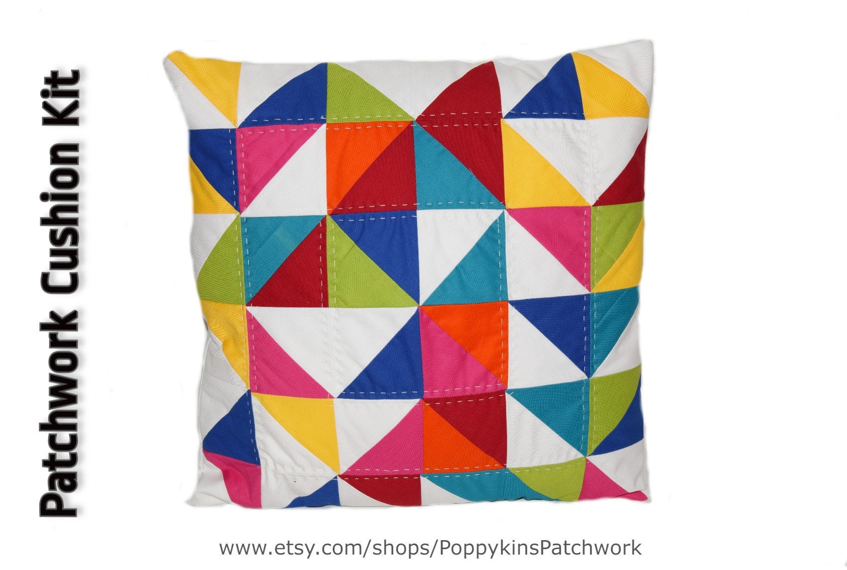 Patchwork Cushion Kit Half Square Triangle Quilted Cushion Etsy.de