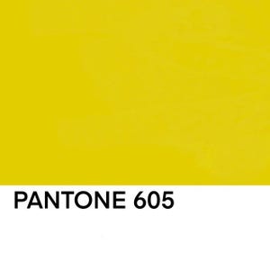May include: A solid yellow color swatch with the text "PANTONE 605" in black, set against a white background. The yellow color fills the top portion of the image, showcasing a vibrant, saturated hue.
