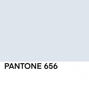 May include: A light blue color swatch with the text "PANTONE 656" in black. The background is a solid light blue color.
