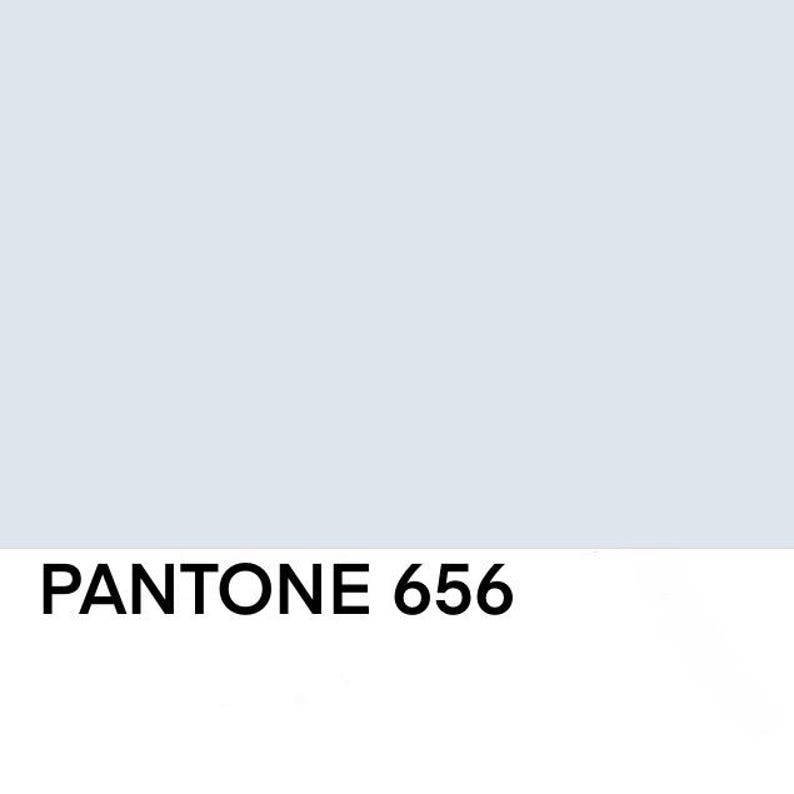 May include: A light blue color swatch with the text "PANTONE 656" in black. The background is a solid light blue color.