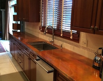 Copper Counter Tops. Heavy Duty Copper. Hand made in Ohio. Custom sizes available! Multiple finishes too!