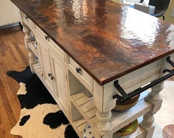 Copper Kitchen Island Top. Heavy Duty Copper. Hand crafted in Ohio. Custom sizes available!