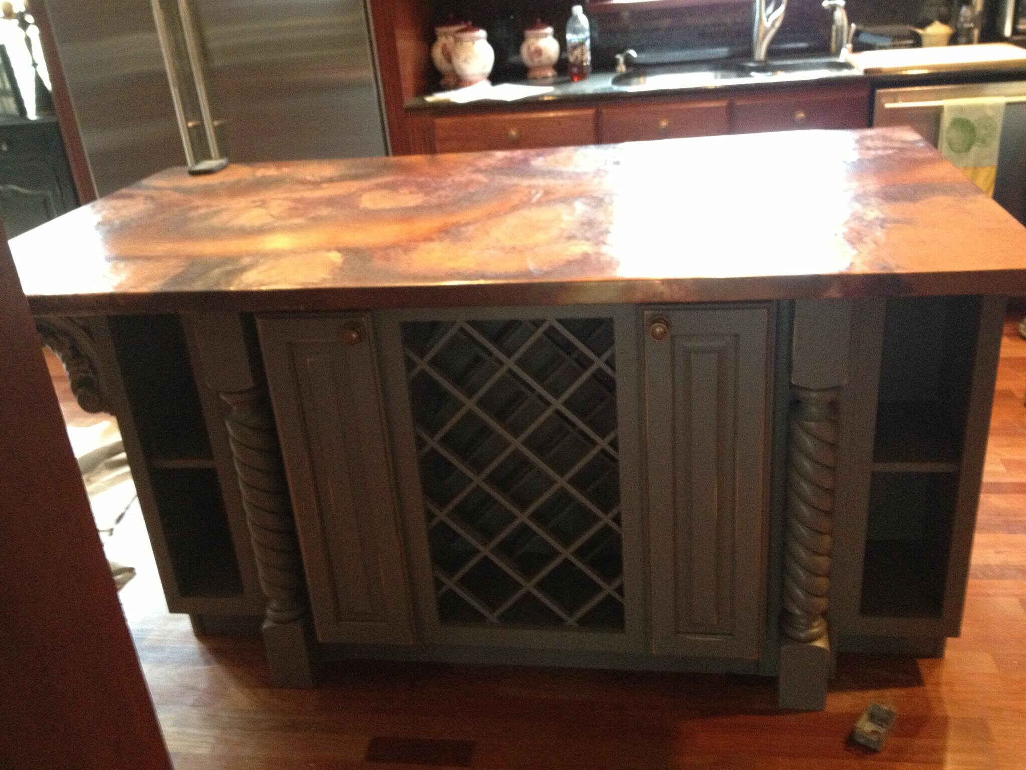 Copper Kitchen Island Top. Heavy Duty Copper. Hand Crafted in Etsy