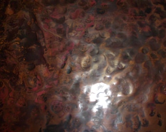Copper back splash, Copper Sheet, Hand Hammered, RUSTIC Finish. Multiple sizes available