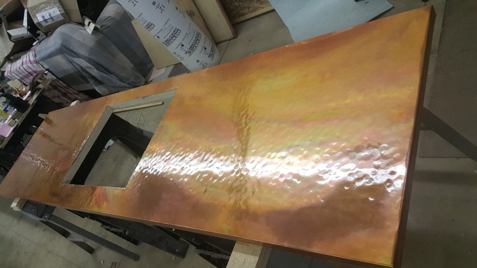 Hand Hammered Copper Sheet Flamed Hammered Finish Multiple Etsy