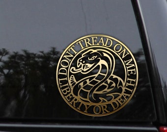 Don't Tread on Me Liberty or Death Vinyl Decal Sticker Gadsden Flag Car Window