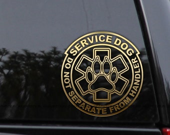 Service Dog "Do Not Separate From Handler" Decal Sticker Veteran K9 Car Window