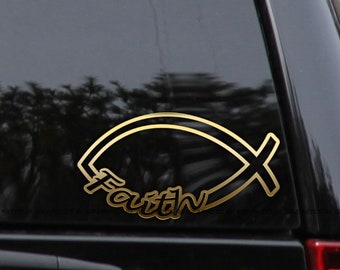 Jesus Fish Decal Jesus Sticker Christian Fish Symbol Car - Etsy