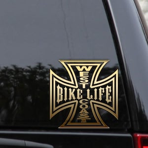 West Coast Bike Life Decal Sticker Biker Harley Chopper Window Laptop Truck Car