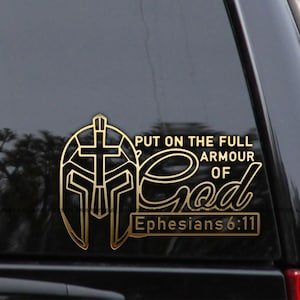 Ephesians 6:11 Full Armour of God Decal Sticker Christian Bible Script Car Truck Window