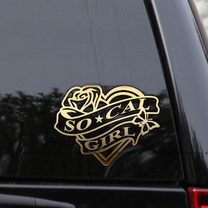 So Cal Girl Heart & Rose Cali Home State Love Vinyl Decal Sticker