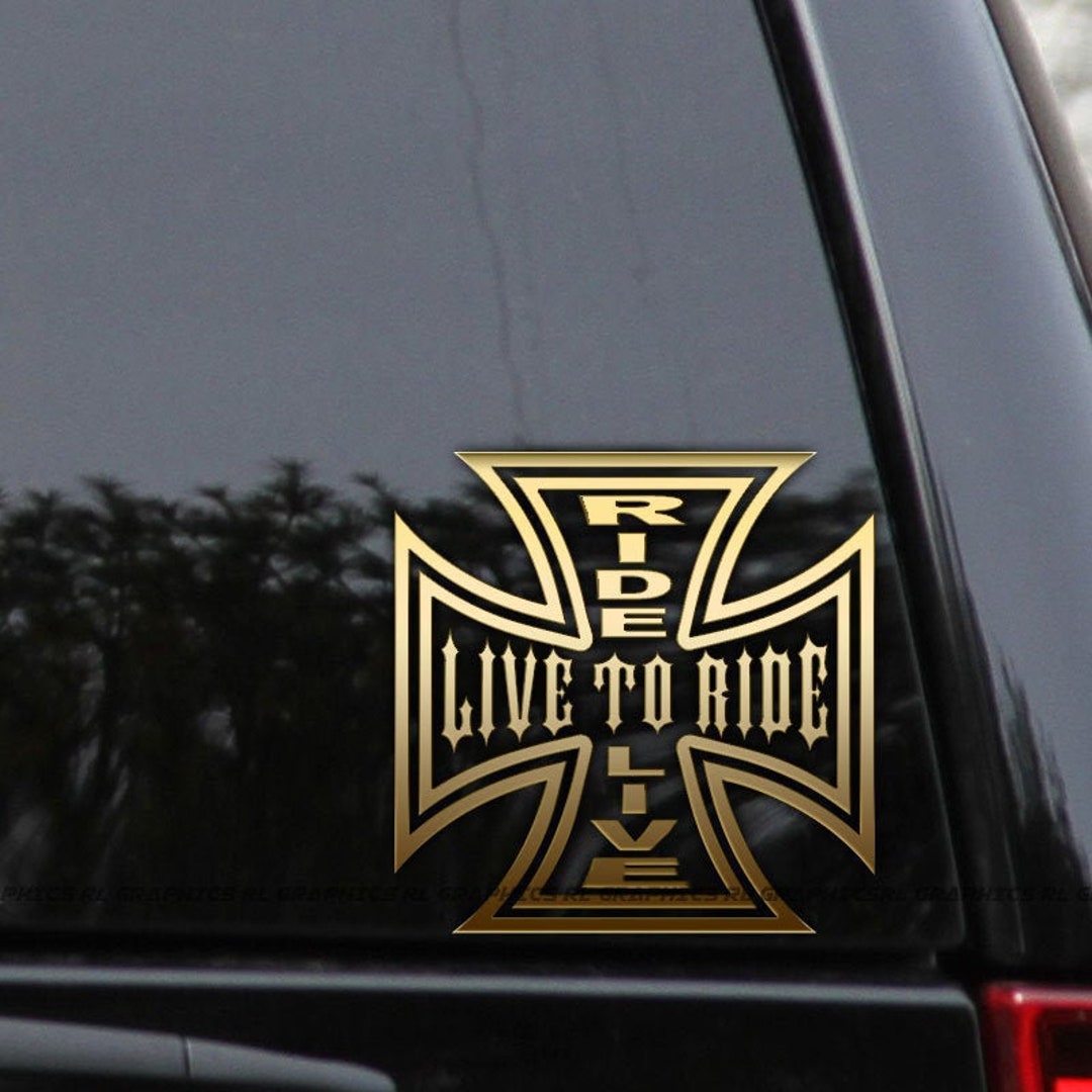 Live to Ride Iron Cross Car Truck Decal Sticker Etsy