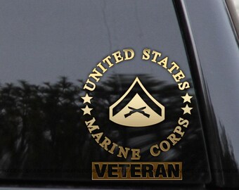 E-3 VETERAN Badge LANCE CORPORAL Rank Marines Vinyl Decal Sticker