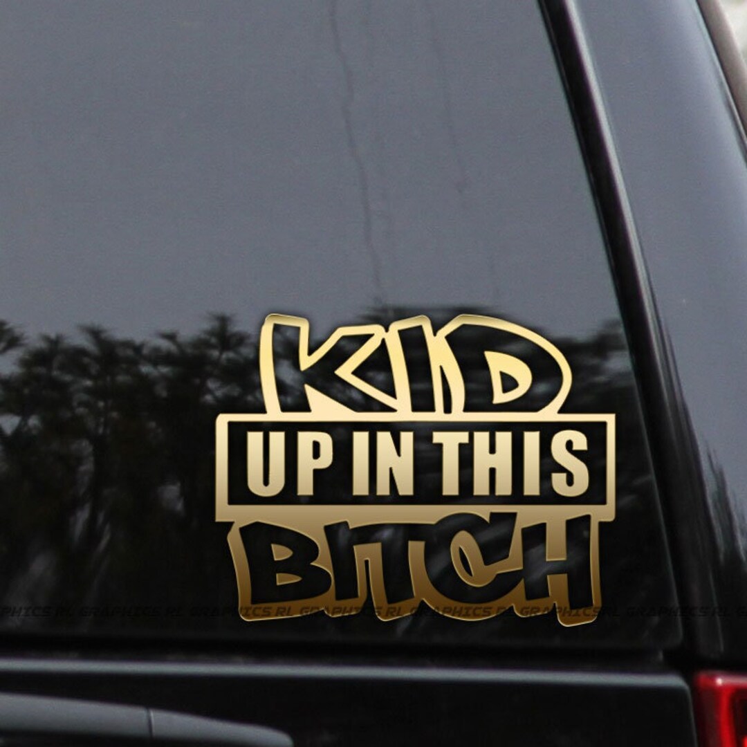"Baby Up In This B!tch" Funny Vinyl Decal Sticker – Car Window, Wall, Or Bumper