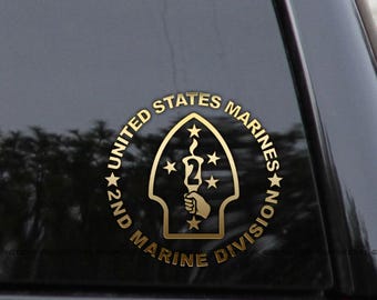 US Marine Corps Badge Sticker Decal Headquarters Battalion 2nd Marine Division The Silent Second Car Sticker Bumper Sticker For Car Emblem