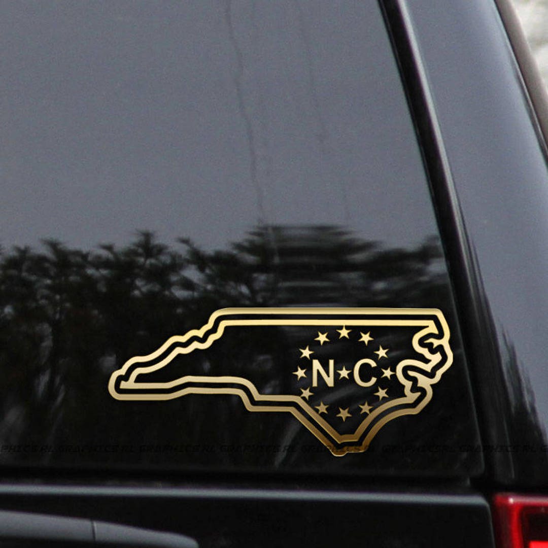 North Carolina Decal Sticker State NC Home Love Map Flag Car Bumper ...