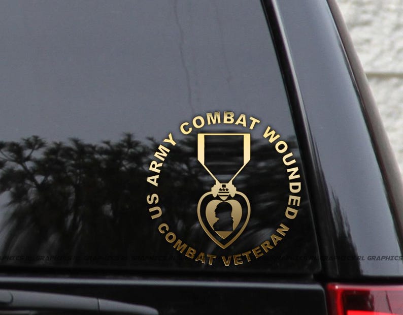 Wounded Veteran Sticker ARMY Combat Wounded Purple Heart Medal Vinyl Decal Sticker - Etsy