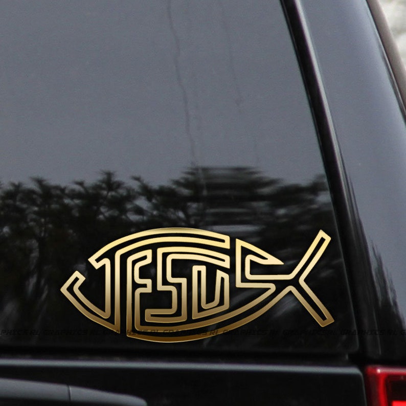 Jesus Fish Decal Sticker Christian Christ Love God Faith Car Truck ...