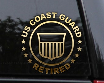 US Coast Guard RETIRED Car Truck Window Laptop Decal Sticker