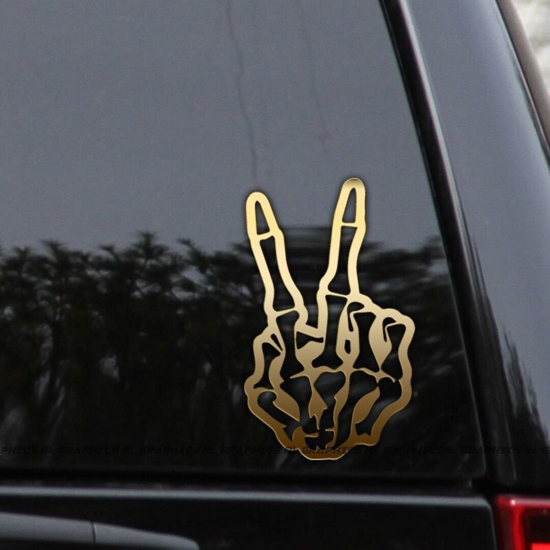 Peace Sign Hand Skeleton Car Truck Vinyl Decal Sticker - Etsy