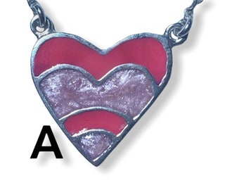 Heart Enemel Silver Necklace h2