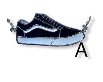 Tennis Shoes  Enemel Silver Necklace. Options