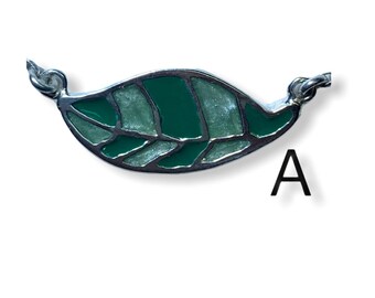 Leaf   Enemel Silver Necklace. Options