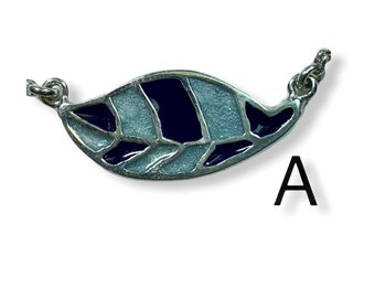 Leaf   Enemel Silver Necklace. Options L2