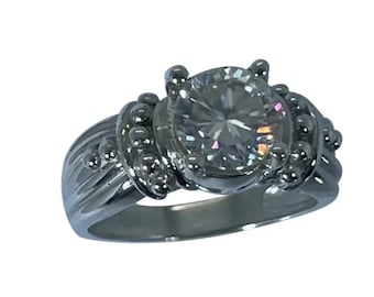 14k Moissanite Ring, Free Resize