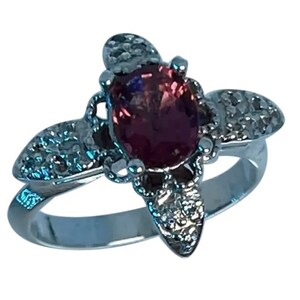 14k Pink Tourmaline  & Diamonds Ring, FREE SIZING