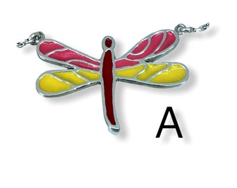Dragonfly  Enemel Silver Necklace. Options D2