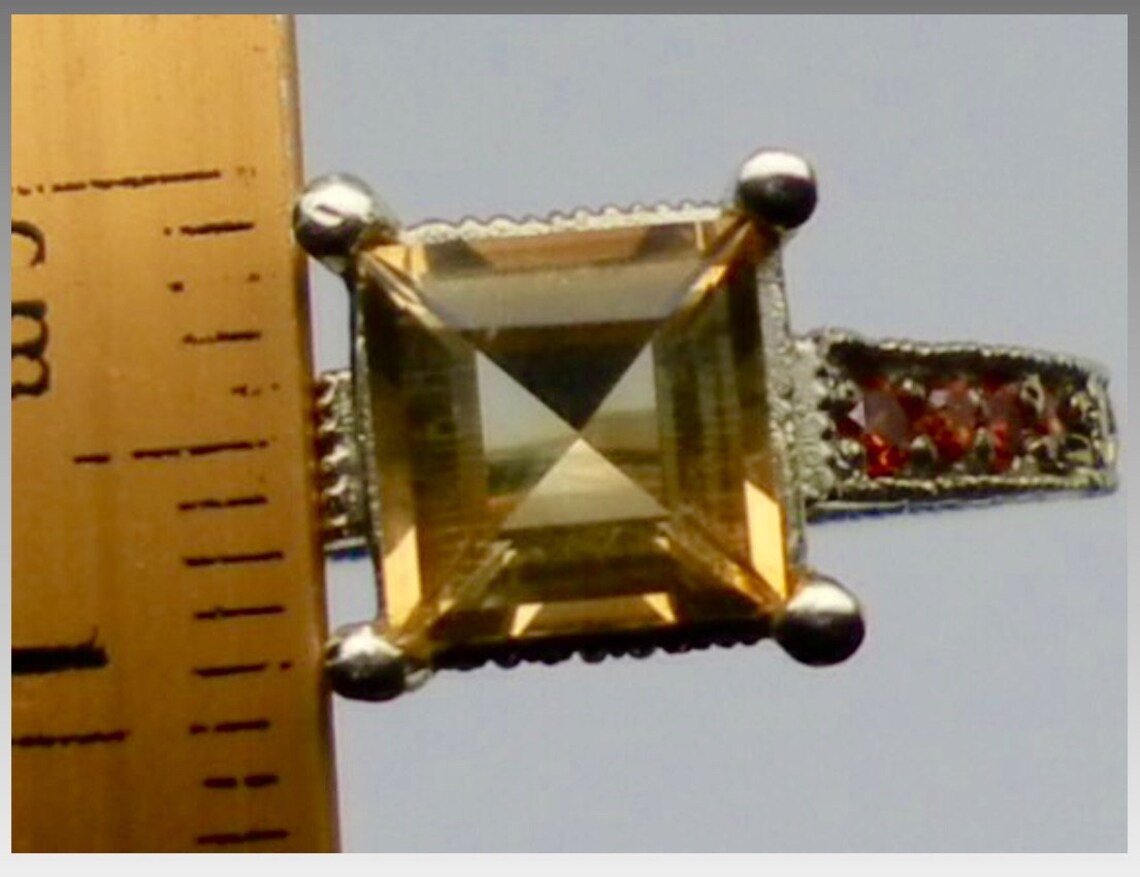 14k citrine garnet ring free sizing etsy