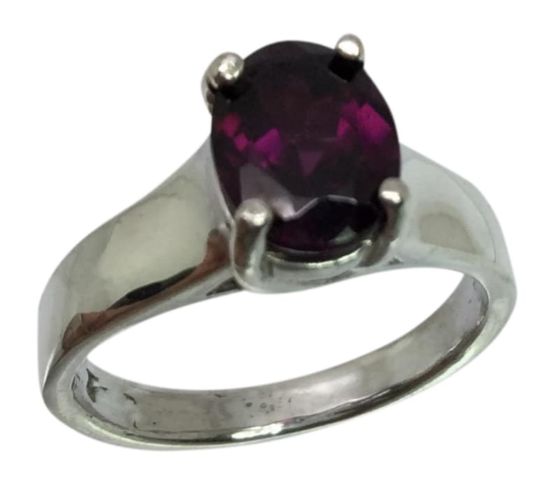 14k Rhodolite Garnet Ring Yellow USA made. Rose Gold FREE Sizing White