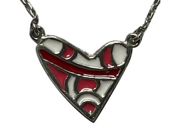 Heart  .925 Silver Necklace Enamel