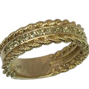14k Peridot Band, FREE SIZING.